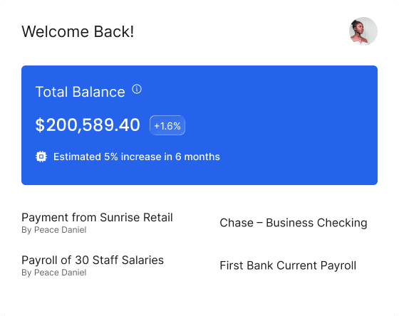 Finance Copilot dashboard home
